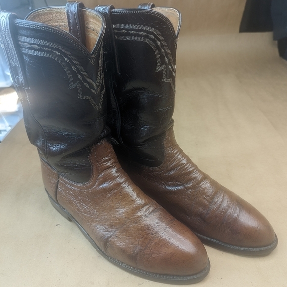 Lucchese Boots men's size 9EE Exotic Genuine Brown Smooth Ostrich classic Wester - Picture 3 of 12